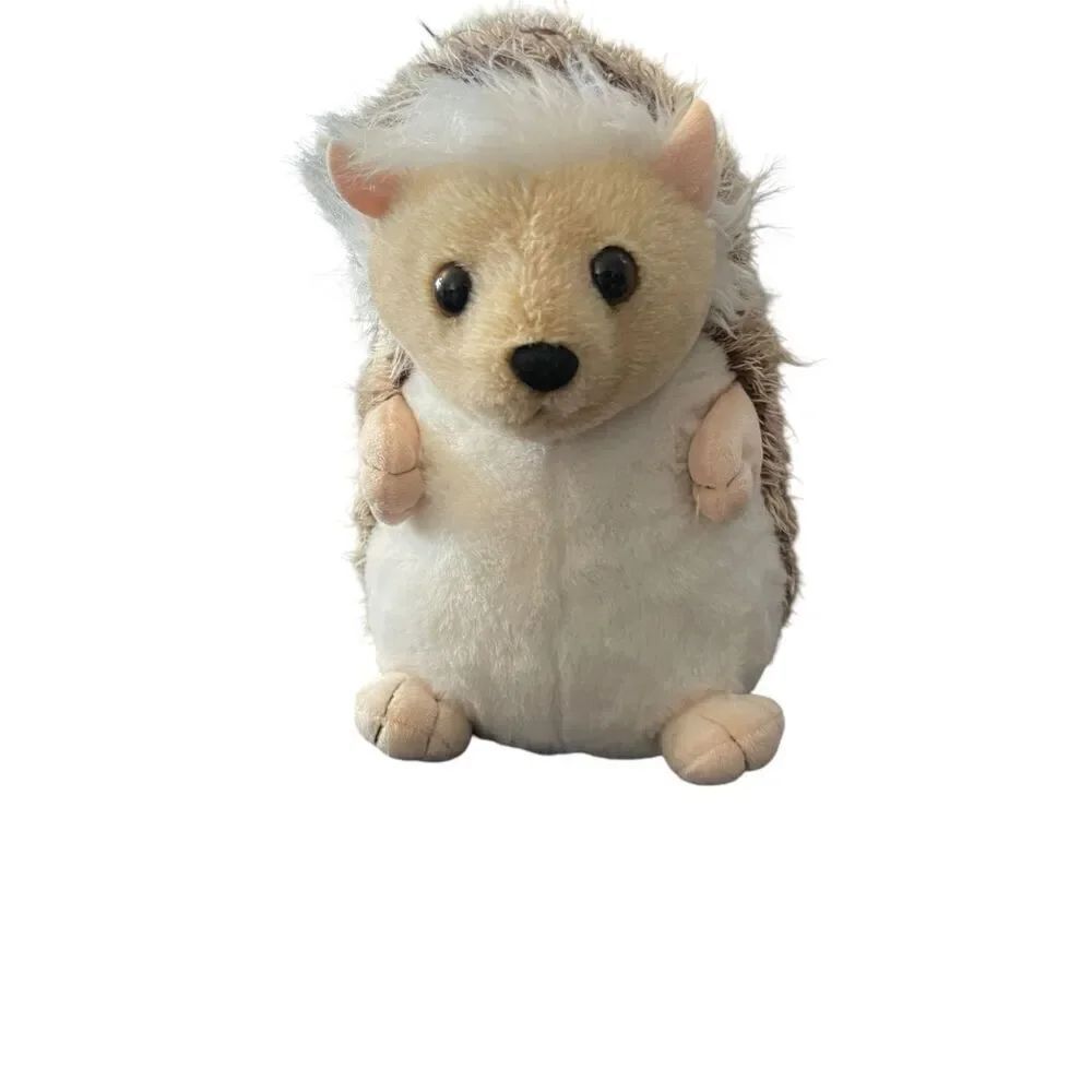 Bearington Collection White Brown Hedgehog Biggie Higgy Plush Stuffed Animal 9"